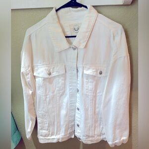 FANTASTIC FAWN WHITE JEAN JACKET (New W/out Tags)